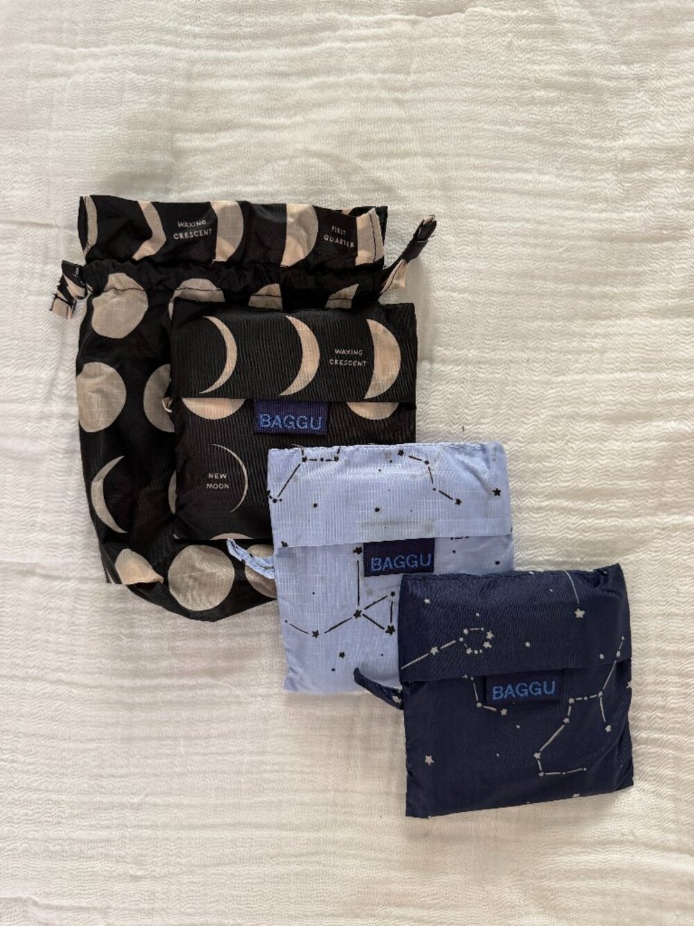 NWT Standard Baggu Set - Night Sky (Moon, Constellation)